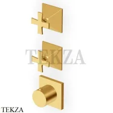 Zucchetti Bellagio Термостат для душа, 2 выхода, внешняя часть ZB1802.C41, brushed gold PVD
