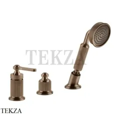 Gessi VENTI20 Смеситель на борт ванны без излива, с гарнитуром 65043-708, Copper Brushed
