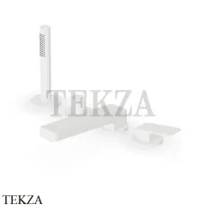 Zucchetti JINGLE Смеситель на борт ванны с гарнитуром ZIN450.W1, белый goffrato