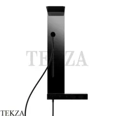 Gessi HI-FI Термостатическая душевая колонна, 3 функции, с каскадом и ручным душем 63041-299, черный матовый (снято с производства)