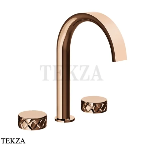 Gessi Pelle Tresse Смеситель для раковины на 3 отв., без гарнитура 78013-030, Copper PVD