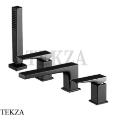 FIMA Carlo Frattini Zeta Смеситель на борт ванны с гарнитуром F3974NS, черный матовый