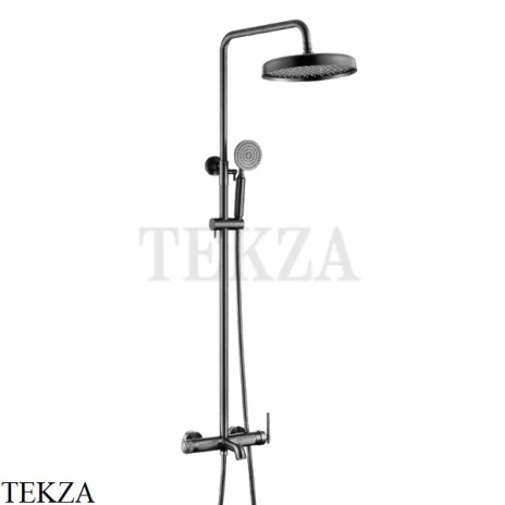 Boheme ETERNA Душевая стойка с изливом, верхний душ, гарнитур 178-GM, Gun Metall