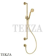 Gessi VENTI20 Штанга в комплекте с душевой лейкой, шланг, вывод 65142-727, Brushed Brass