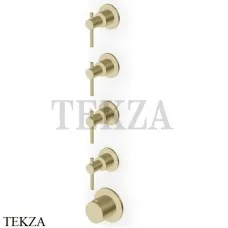 Zucchetti Helm Термостат для душа на 4 потока, внешняя часть ZHL804.XP31, brushed british gold PVD