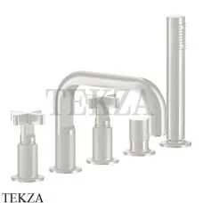 Gessi INCISO+ Смеситель на борт ванны с гарнитуром 58140-149, Finox Brushed Nickel