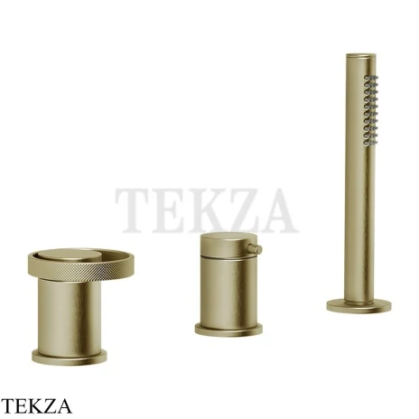 Gessi ANELLO Смеситель на борт ванны без излива, с гарнитуром 63347-727, Brushed Brass PVD