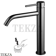 FIMA Carlo Frattini Spillo UP Смеситель для раковины, высокий, с донным клапаном F3031LXSCS, Brushed black chrome