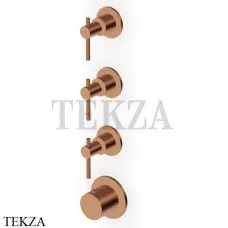 Zucchetti Helm Термостат для душа на 3 потока, внешняя часть ZHL803.XP91, медь brushed