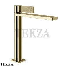 Gessi Inverso Diamantato Смеситель для раковины средний, с донным клапаном 73655-710, Brass PVD