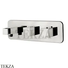 Bossini AKI Термостат для душа 2 потока с держателем, комплект Z005354.094, никель Brushed