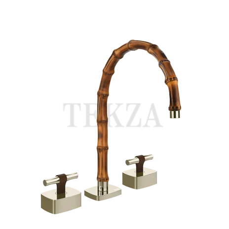 Gessi Jacqueline Смеситель для раковины на 3 отв., без донного клапана 77017-720, никель глянец