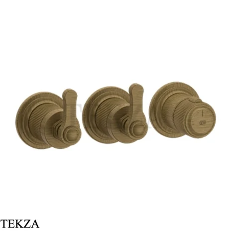 Gessi VENTI20 Термостат для душа, 2 потока, внешняя часть 65334-713, Antique Brass