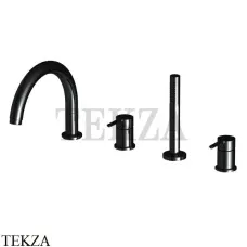 FIMA Carlo Frattini SNAP Смеситель на борт ванны, с гарнитуром F3124NNS, черный матовый