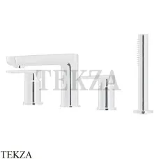 Newform HAKA Смеситель на борт ванны, с гарнитуром, внешняя часть 72082C.01.014, белый матовый