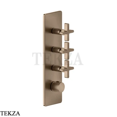 Gessi INCISO WELLNESS Термостат 3 выхода, внешняя часть 58226-761, Coffee Bronze Br. PVD