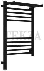 Сунержа Богема 3.1 Полотенцесушитель электрический с полкой 600х400 МЭМ левый 31-6006-6040, Матовый чёрный