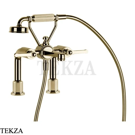 Gessi VENTI20 Смеситель для ванны на борт с гарнитуром 65115-710, Brass PVD