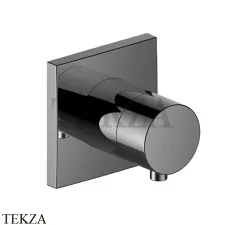 Keuco IXMO Comfort Вентиль запорный, переключатель на 2 потока, квадрат, внешняя часть 59557131002, Хром черный шлифованный