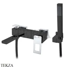 Boheme Q Смеситель для ванны настенный, с гарнитуром 143-BCR, Черный-хром