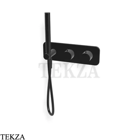 FIMA Carlo Frattini SO Смеситель для душа с гарнитуром, внешняя часть F3149WX3CS, brushed black chrome
