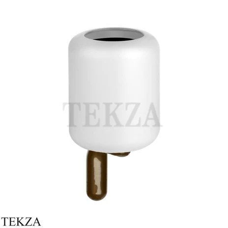 Gessi Goccia Стакан настенный, белая керамика 38007-791, Deep Bronze Br. PVD