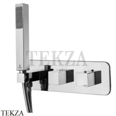 Bossini AKI Термостат для душа 2 потока с гарнитуром, комплект Z005357.030, хром глянец