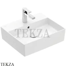 Villeroy & Boch Memento 2.0 Раковина накладная 50,  на 1 или 3 отверстия, с переливом 4A075001, белый глянец
