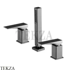 FIMA Carlo Frattini Zeta Смеситель для ванны без излива с гарнитуром F3974/1CS, Brushed black chrome