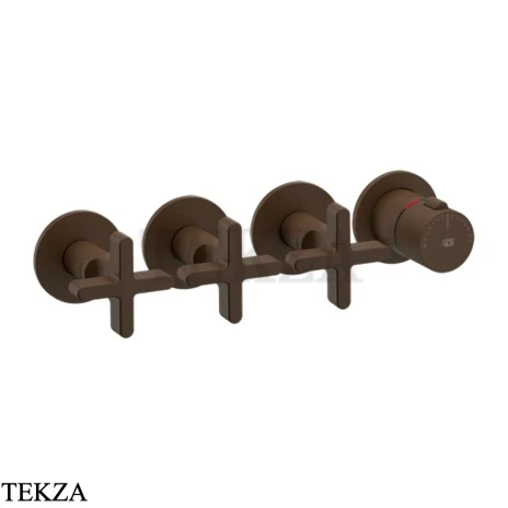 Gessi INCISO SHOWER Термостатический смеситель, 3 потока, внешняя часть 58436-845, Dark Bronze