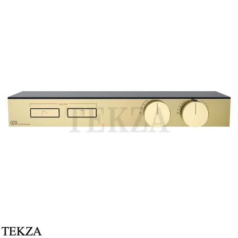 Gessi HI-FI Термостатический смеситель с полочкой, на 2 потока, внешняя часть 63022-710, шампань глянец