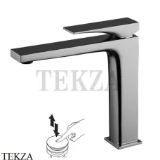 FIMA Carlo Frattini Zeta Смеситель для раковины, с донным клапаном F3961LNCN, Black chrome