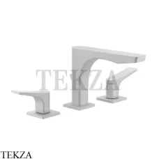 Gessi RILIEVO Смеситель для раковины 3 отверстия, с донным клапаном 59011-279, белый матовый