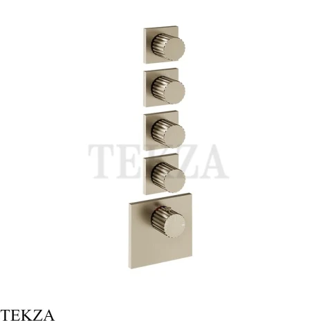 Gessi Incastri Термостат для душа 4 потока, внешняя часть 75308-149, нерж. сталь Brush / никель Brushed
