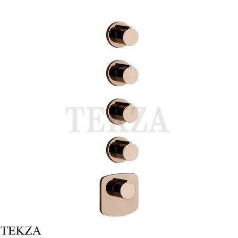 Gessi Ingranaggio-Anello Термостат для душа, 4 потока, внешняя часть 43238-030, Copper PVD
