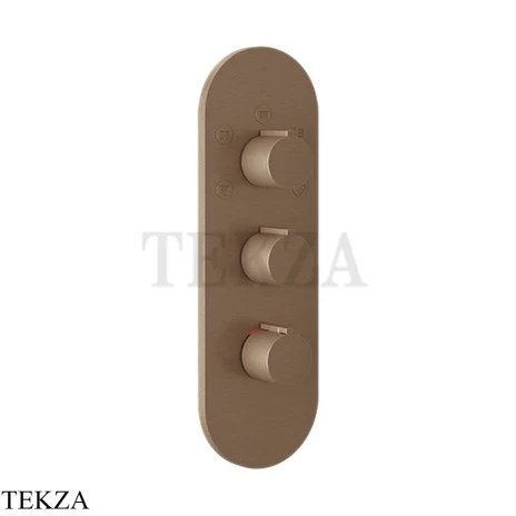 Gessi Ingranaggio-Anello Термостат для душа, 5 потоков, внешняя часть 43072-708, Copper Brushed PVD