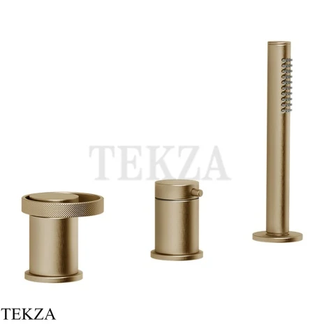Gessi ANELLO Смеситель на борт ванны без излива, с гарнитуром 63347-726, Warm Steel Br. PVD