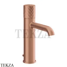 Gessi Habito INTRECCIO Смеситель для раковины средний, с донным клапаном 70105-708, Copper Brushed
