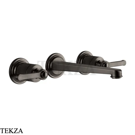 Gessi VENTI20 Смеситель для раковины на 3 отв. средний, внешняя часть 65091-707, Black Metal Brushed PVD