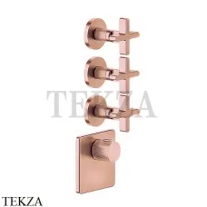 Gessi INCISO WELLNESS Термостат 3 выхода, внешняя часть 58346-030, Copper глянец