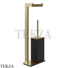 Gessi Rettangolo Стойка напольная с бумагодержателем и ершиком, черный 20934-726, Warm Bronze Br.