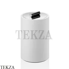 Decor Walther Stone White DMD M Баночка средняя для ватных дисков и палочек 0971354, белый матовый-хром глянец