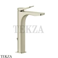Gessi RILIEVO Смеситель для раковины высокий, с донным клапаном 59009-720, Nickel PVD
