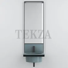 Cielo ELLE Tonda Модульная система умывальника с зеркалом, Polvere-черный
