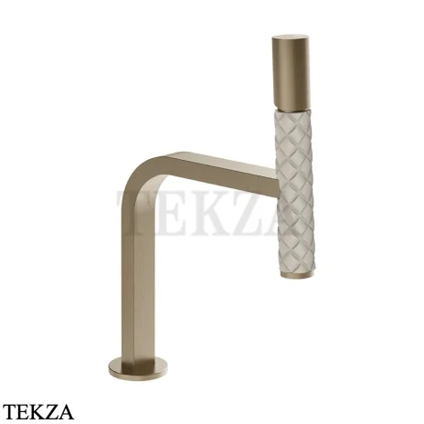Gessi Pelle Tresse Смеситель для раковины, с донным клапаном 78651-432, Crème/ Finox Br. Nickel
