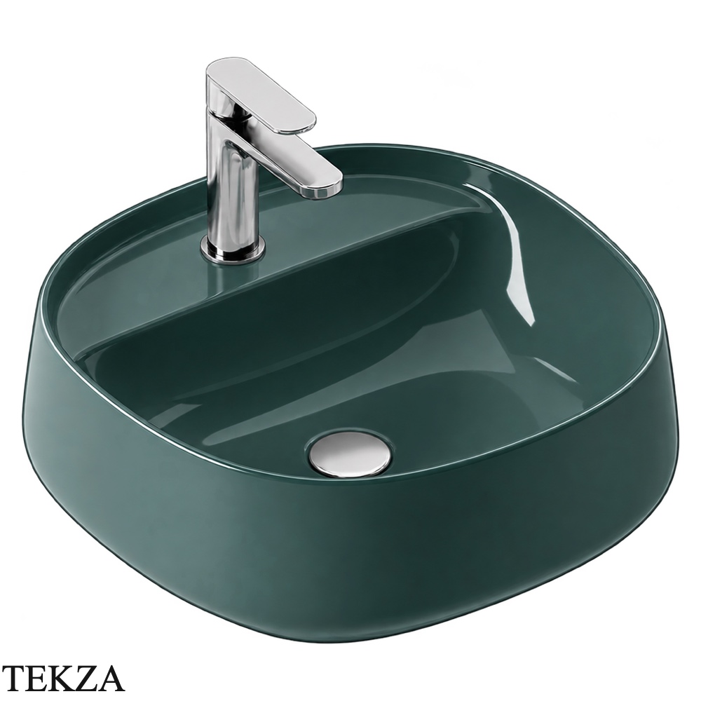 ArtCeram Whisky раковина накладная круглая The.Saniglaze с 1 отверстием WHL001 69 34, Ivy глянец