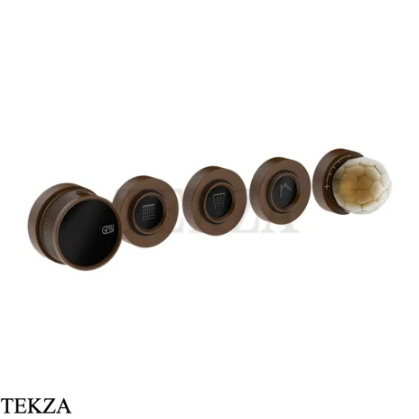 Gessi Perle Термостат для душа на 3 потока, внешняя часть 74434-845, бронза Dark Brush