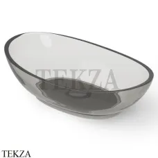 Dea Design Washbasins Раковина настольная овальная Glasstech DD9037 600 R4, Smoky Black R4