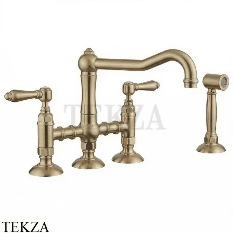 Nicolazzi Cucina Смеситель для кухни с поворотным изливом с выдвижным душем 1458WSSE69, англ. золото браш