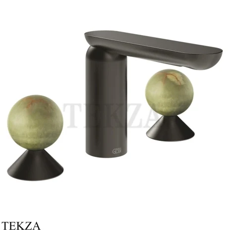 Gessi Perle Смеситель для раковины на 3 отв., без гарнитура 74555-707, black хром Brush